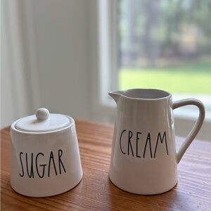 Rae Dunn White Sugar and Cream Set